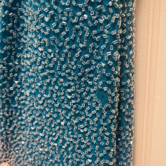 Vintage Je Matadi Fully Beaded Silk High Low Gown Size M - Picture 10 of 14